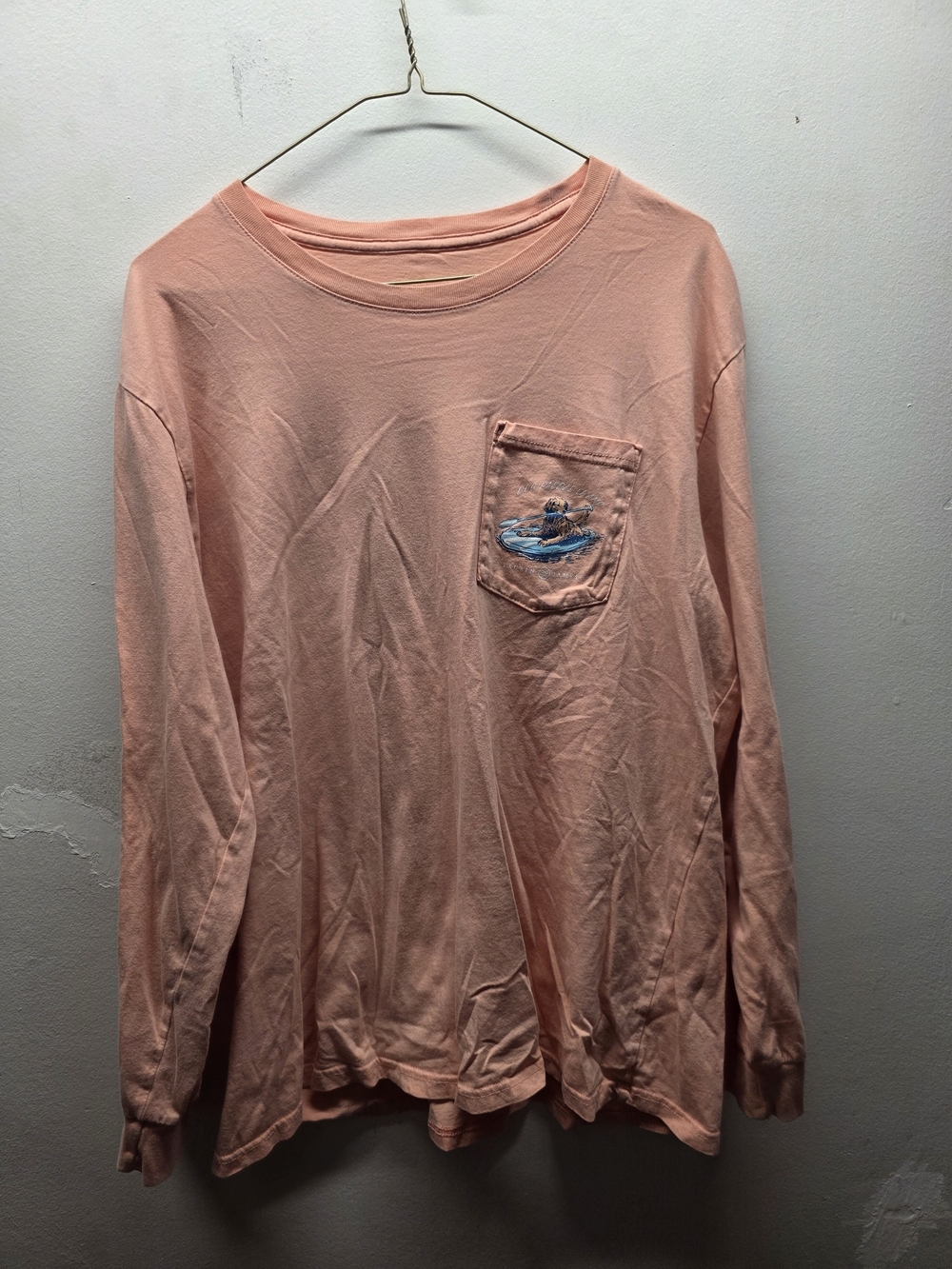 Long Sleeve Pocket Tee - Peach